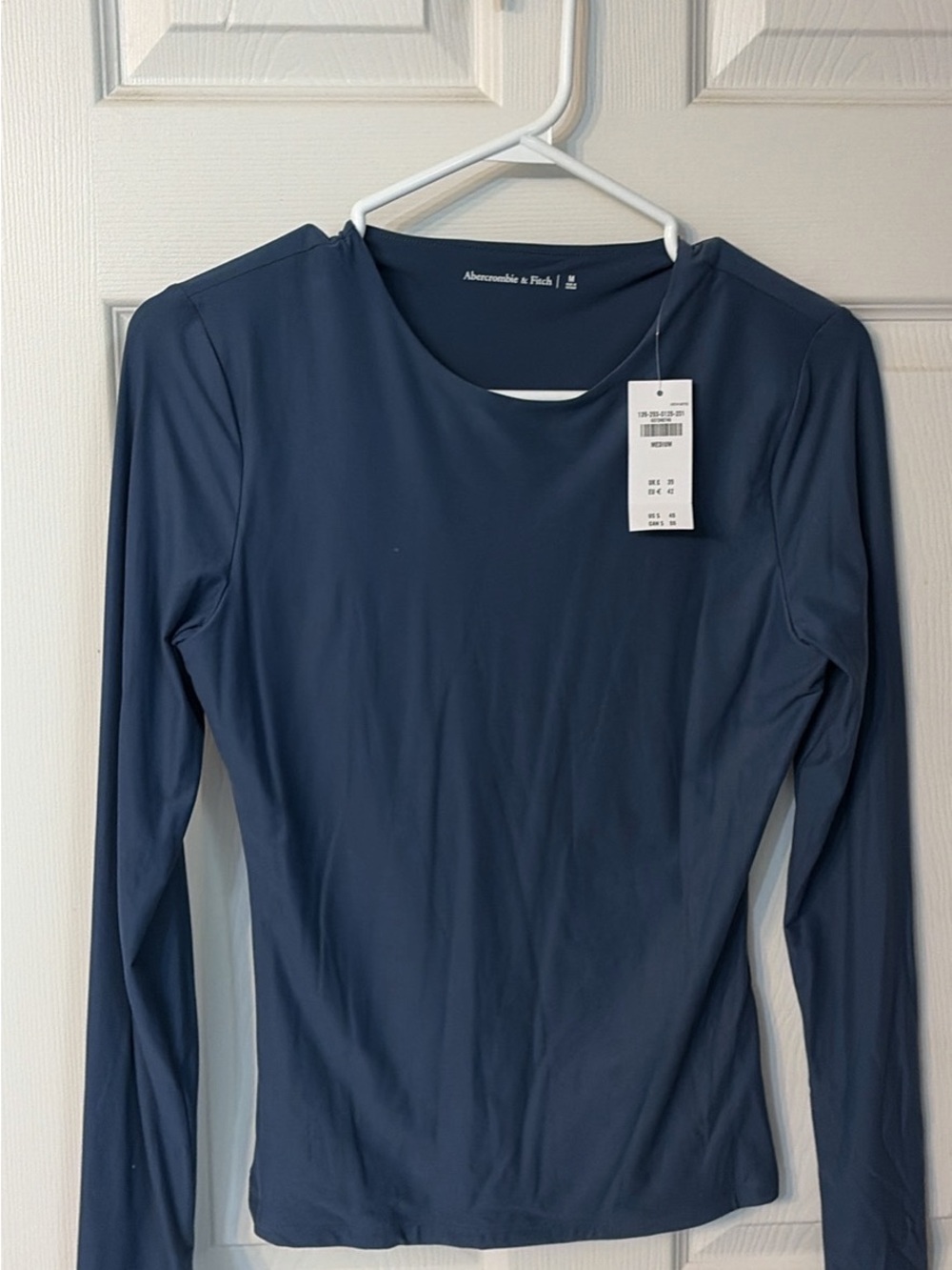 Abercrombie & Fitch Navy Long Sleeve Crewneck Top